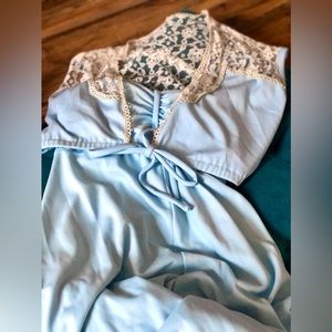 Vintage Blue Gown with Matching Lace Shawl